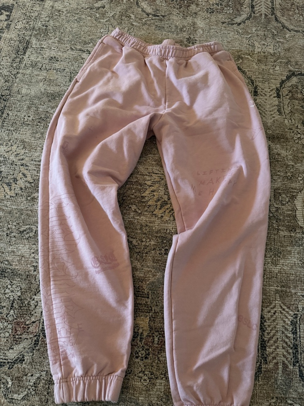 Gymshark Women’s Pink Scribble Elastic-Waist Jogger Pants